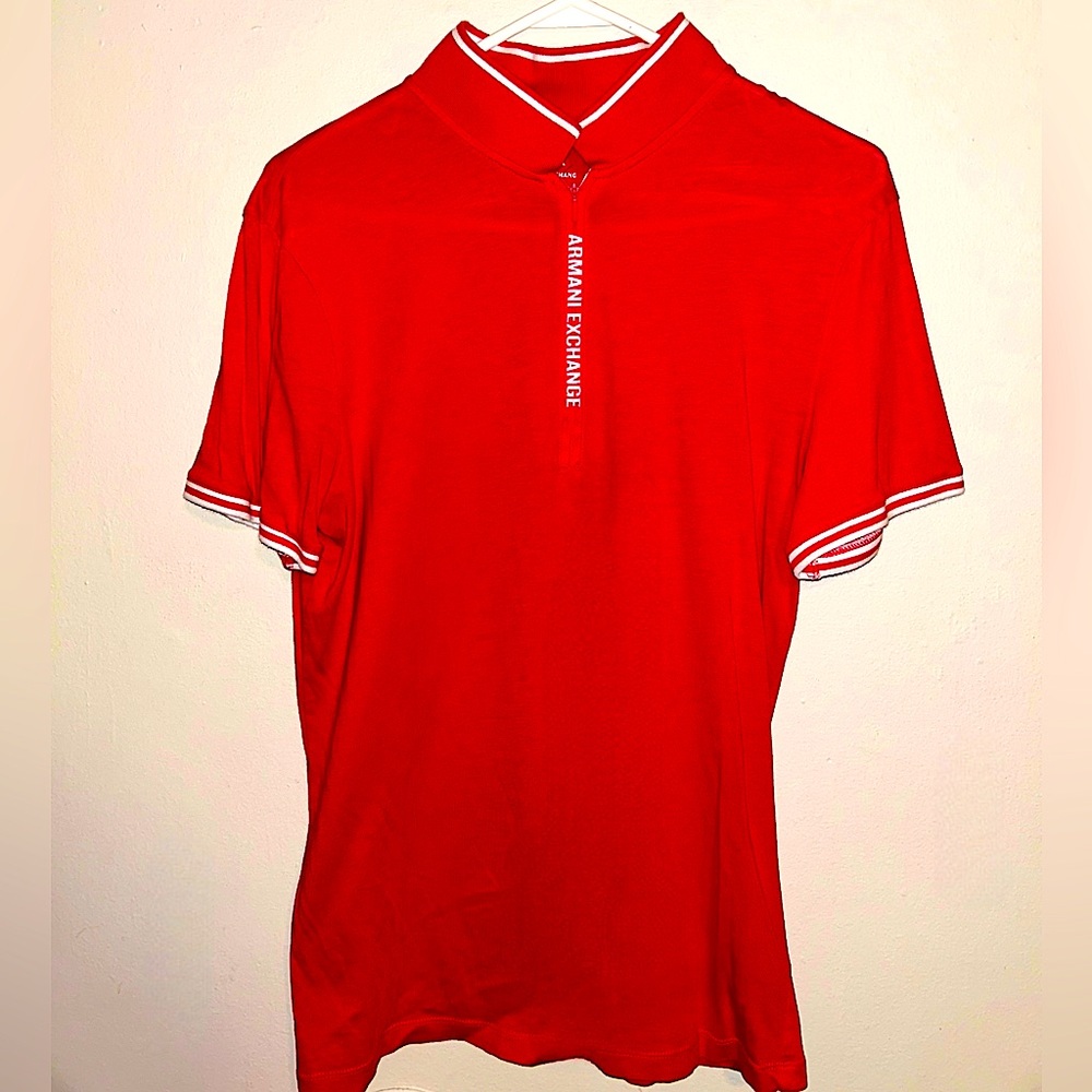 Armani Exchange Zip Up Polo Shirt